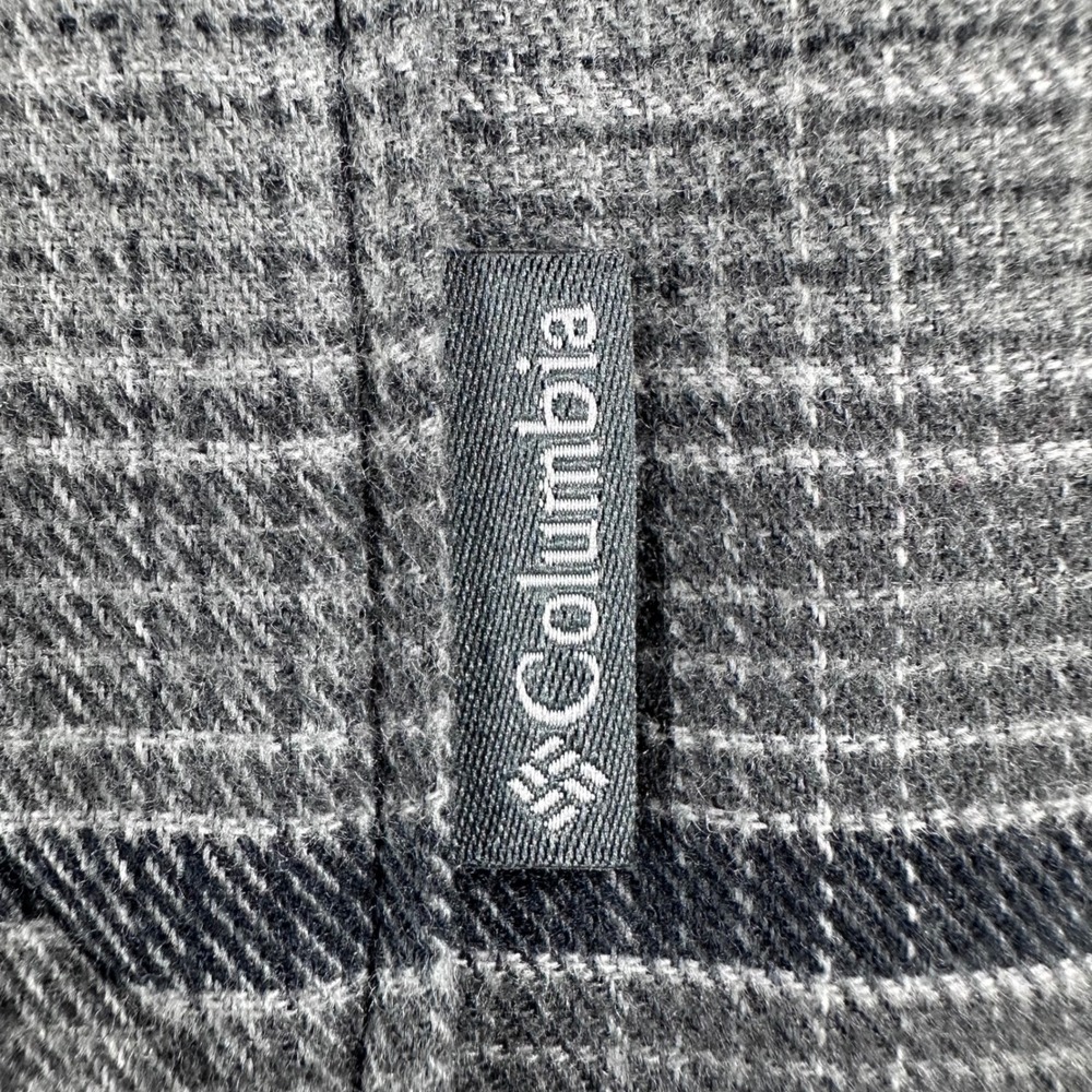 Columbia Button Down Mens M Medium Grey Plaid Omni-Wick Long Sleeve Hiking Shirt - Picture 10 of 16
